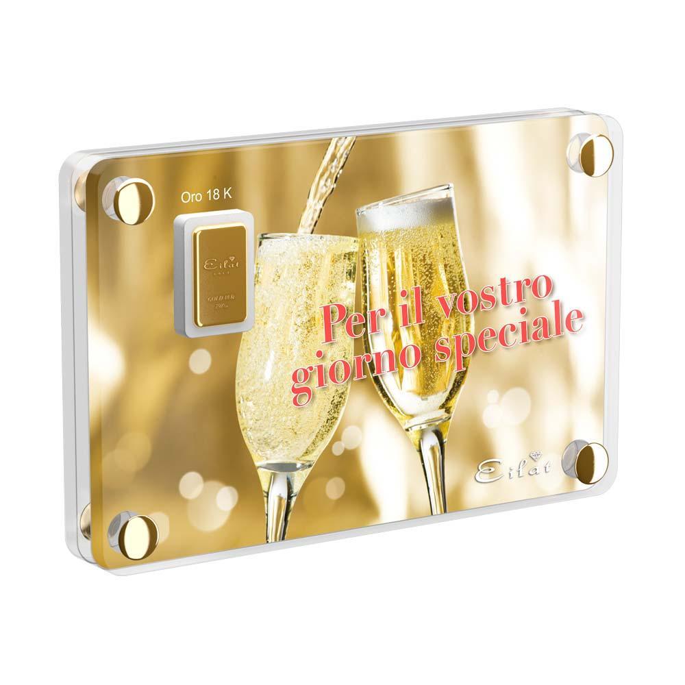 Regalo Gold Matrimonio | Blister Gold 1,0gr | Confezione Led