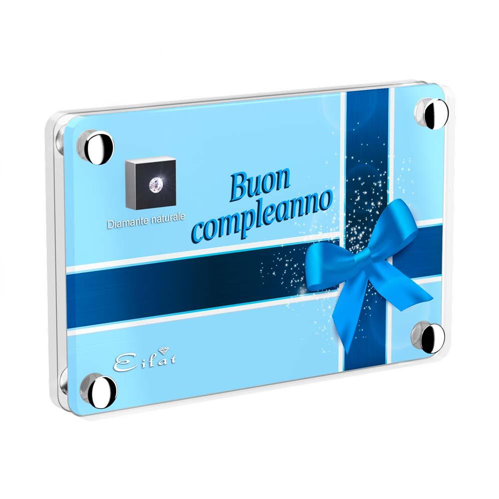 Regalo Diamante “Bianco” Compleanno | Blister Diamante “Bianco” 0,04ct | Confezione Led