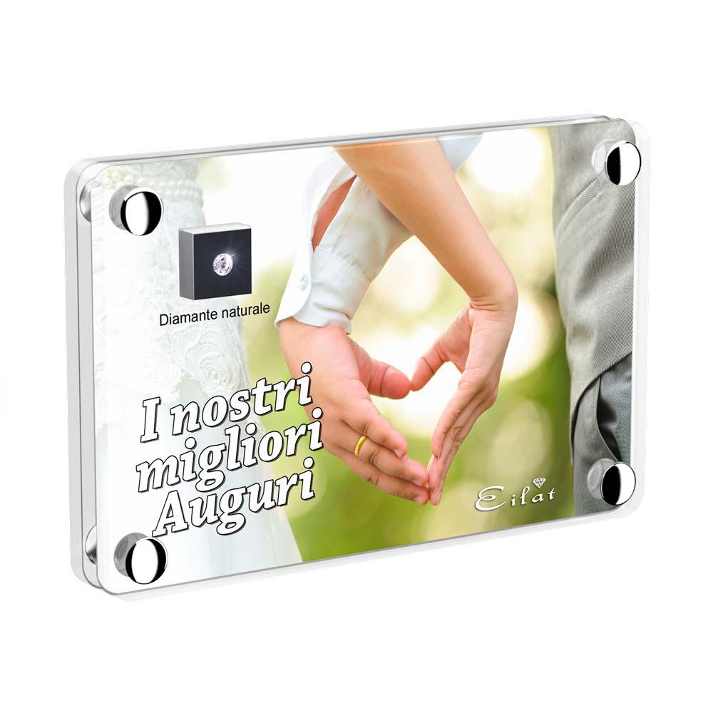 Regalo Diamante “Bianco” Matrimonio | Blister Diamante “Bianco” 0,015ct | Confezione Light