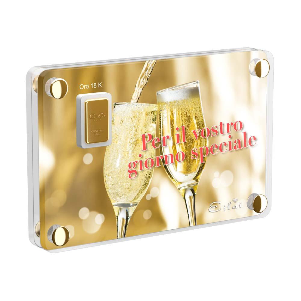 Regalo Gold Matrimonio | Blister Gold 0,7gr | Confezione Led