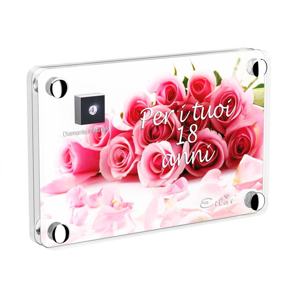 Regalo Diamante “Bianco” Compleanno | Blister Diamante “Bianco” 0,015ct | Confezione Light