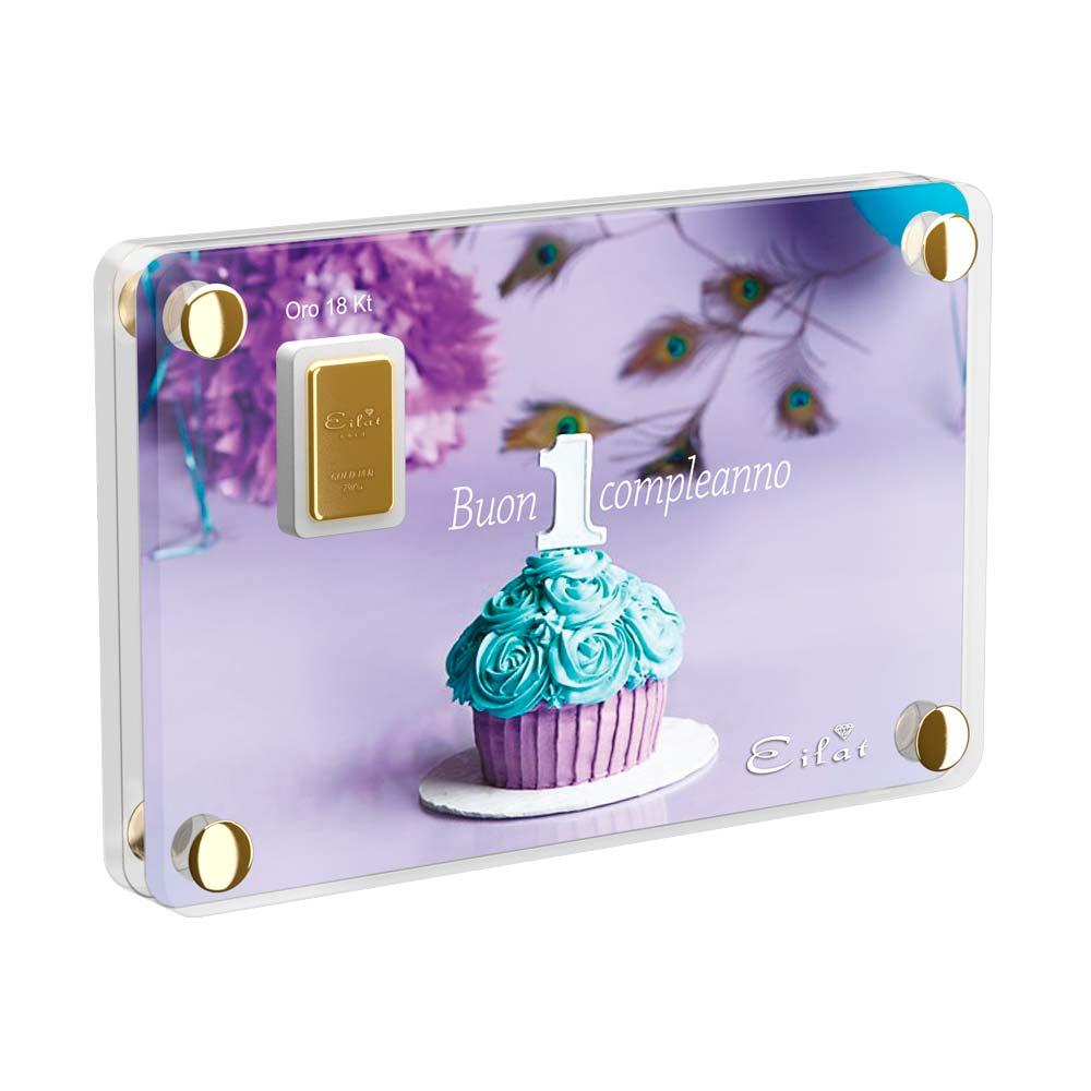 Regalo Gold Compleanno | Blister Gold 0,5gr | Confezione Led