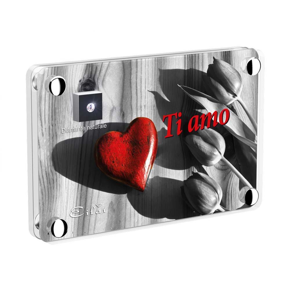 Regalo Diamante “Bianco” Amore | Blister Diamante “Bianco” 0,015ct | Confezione Light